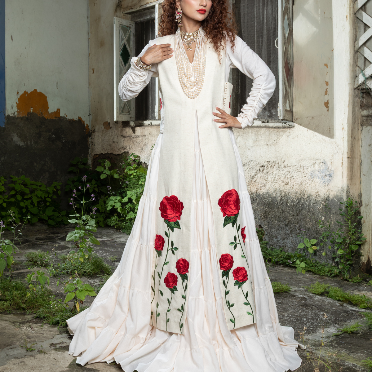 GULAB ANARKALI SET – White By Dinaaz